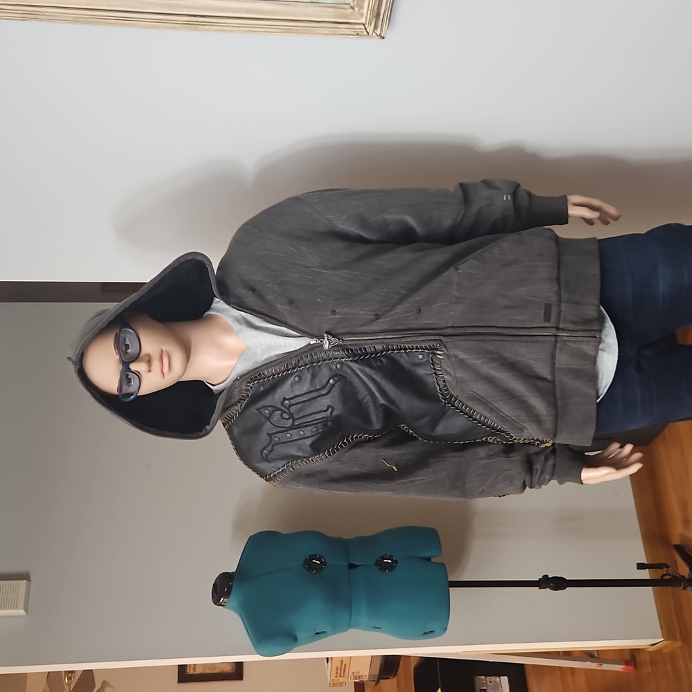 2/$125 Men's Dark Gray Hooded Bomber Jackety